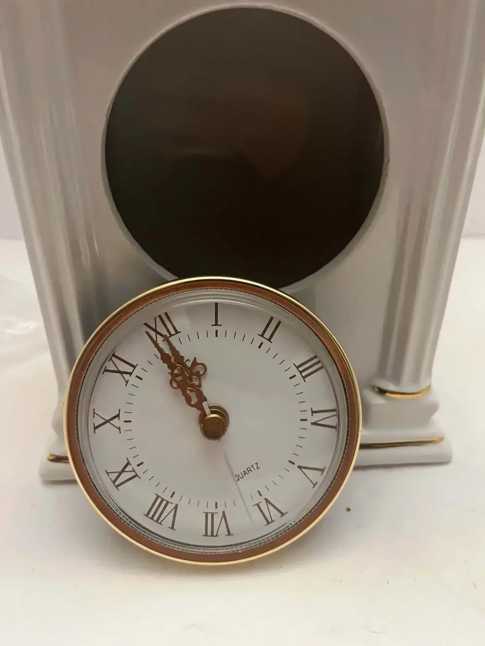 Paul Sebastian Fine Porcelain Quartz Mantel Clock with Floral Design Vintage HTF